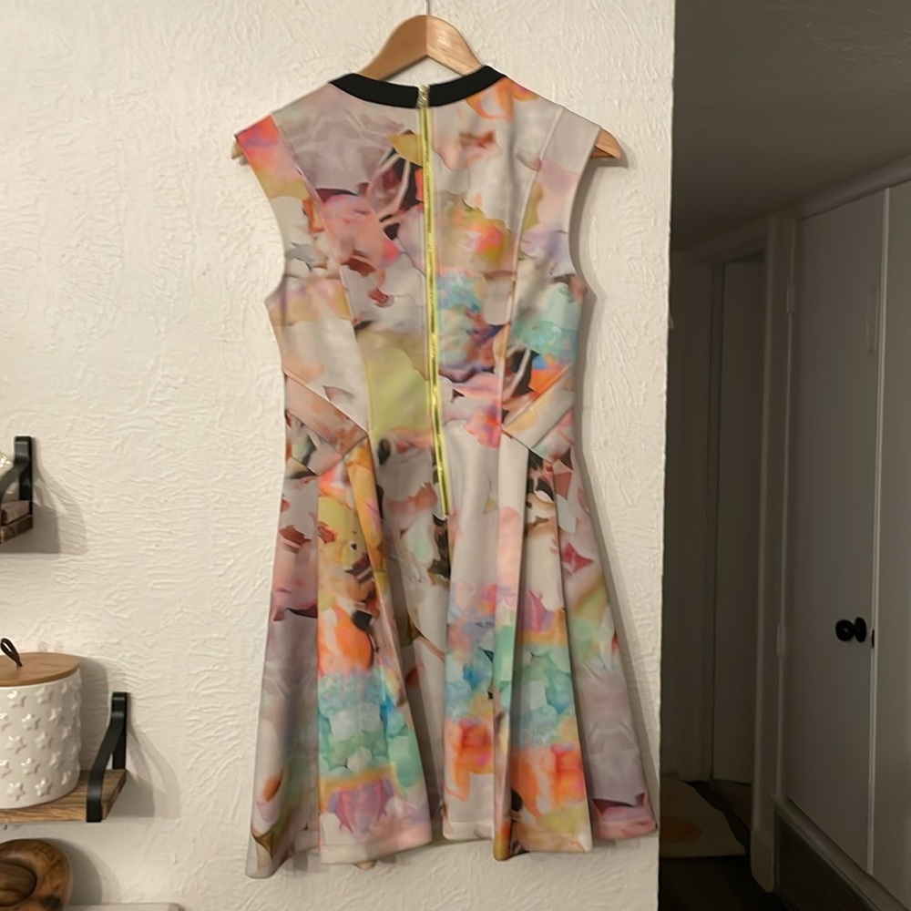 NWT Ted Baker Multicolor Abstract Mini Dress Size 2 - Picture 5 of 8